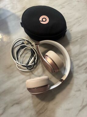 Beats by Dre On-Ear Headphones in Rose Gold and White